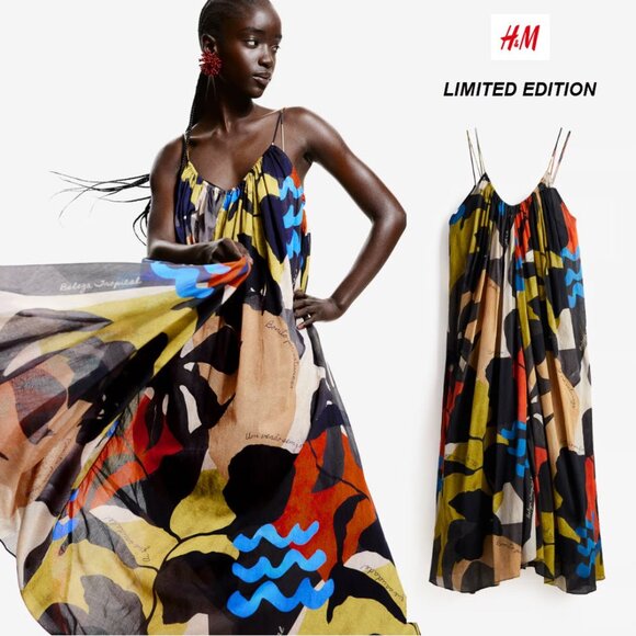 H&M A-Line Beleza Tropical Maxi Dress - NEW - Picture 9 of 9
